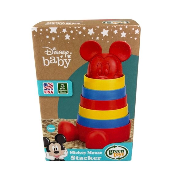 Disney Baby Mickey Mouse Plastic Stacker Toy 6mo+ New, Open Box Green Toys Gift - Picture 1 of 14